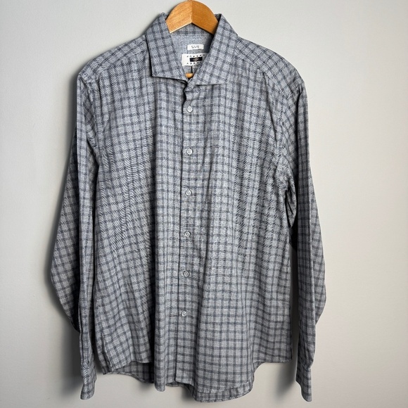 Joseph Abboud Men's Long Sleeve Button Up Shirt Check Gray Size X-Large Casual - Picture 1 of 11
